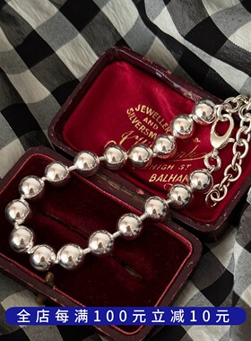 PLUS JEWELRY / 925通体银灯泡手链大珠珠圆珠带间隔可调节长度