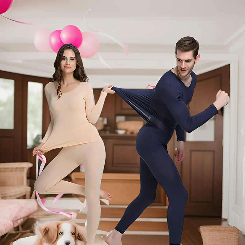 男女长袖发热纤维保暖内衣潘美格