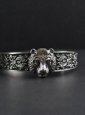 金鹿王复古旧泰银跨境饰品手镯男