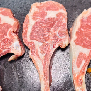 宁夏滩羊法式羊排烧烤清真羊肉小羊排带骨战斧羊排野餐