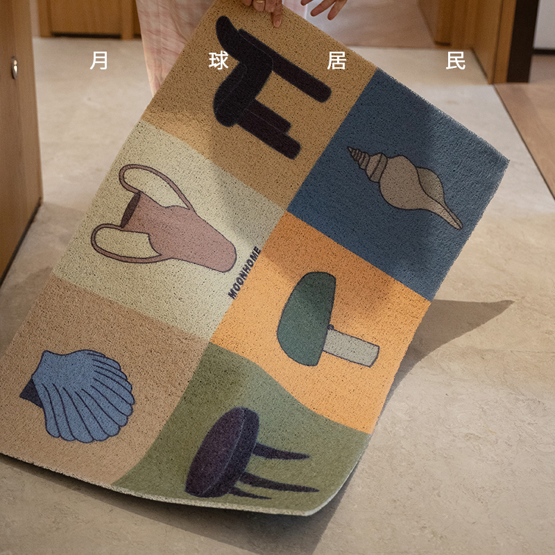 【月球居民】中古风原创丝圈入户门玄关脚垫除尘防滑加厚地垫耐脏