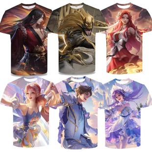 王者荣耀短袖T恤男女学生情侣挚爱之约赵云马超云中君青少年潮衣