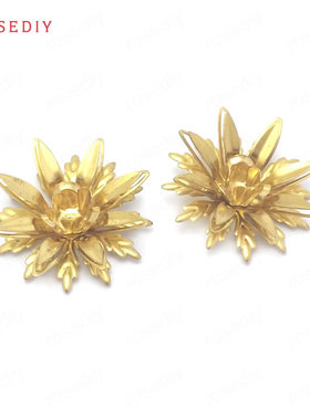 项链手链耳环耳饰Diy饰品配件23MM 高8MM铜黄铜色立体花38501