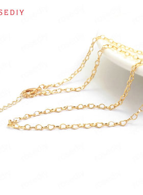 (37400)展开全长50CM 24K金色 心形链 成品项链