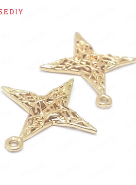 (38909)22.5x20MM 铜星星 挂件 吊坠10个