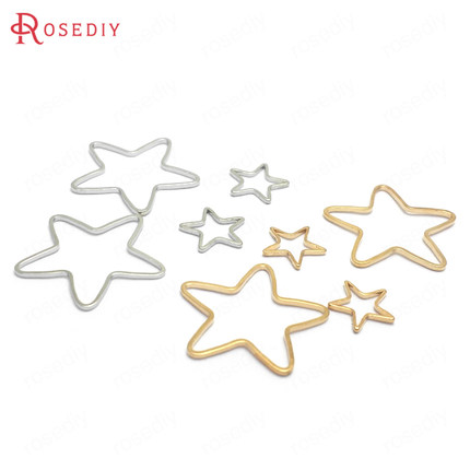 项链手链耳环耳饰Diy饰品配件铜镀真金 星形 实口圈 连接圈32634