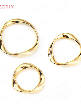 项链手链耳环耳饰配件发饰头饰Diy饰品配件铜镀真金扭纹圈34664