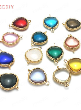 项链耳环耳饰Diy饰品配件24K香槟金色19x14MM水滴形连接挂坠36184