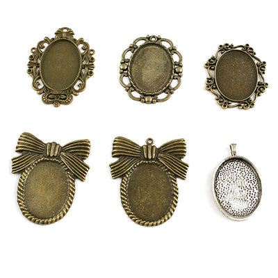 复古合金底托 椭圆底托 贴30*22MM 时光宝石 玻璃宝石底托 21271