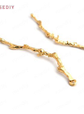 Diy饰品耳环耳饰耳针配件35x7MM铜镀真金树枝 挂件34862
