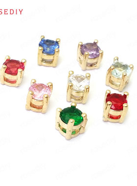 Diy饰品手工铜镀真金 项链手链发饰头饰配件镶锆 方形珠隔珠30685