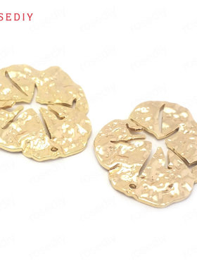 (38475)21x25.5MM 铜 24K金色 不规则形 挂件 吊坠