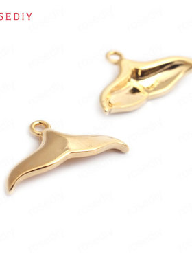 Diy饰品配件14x9MM 铜镀真金 鲸鱼尾 挂件 吊坠（小号） 35182