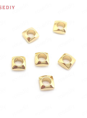 项链手链耳饰Diy饰品配件直径4MM高3MM孔3MM铜 正方形 隔珠 40441