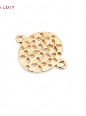 Diy饰品铜镀真金项链手链耳环发饰头饰配件双孔椭圆连接挂件33565