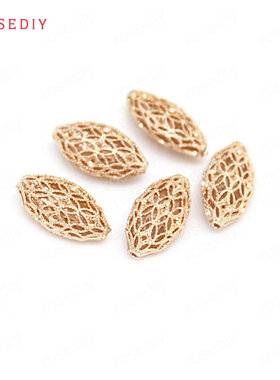 Diy饰品手工铜镀真金项链手链耳环发饰头饰配件长椭圆珠隔珠30880