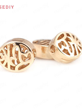 Diy饰品手工材料铜镀真金项链手链发饰头饰配件扁椭圆珠隔珠30874