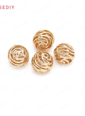 Diy饰品手工铜镀真金项链手链耳环发饰头饰配件玫瑰圆珠隔珠30690