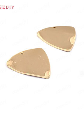 Diy饰品铜镀真金项链手链耳环发饰头饰配件波浪三角形 挂件 33660