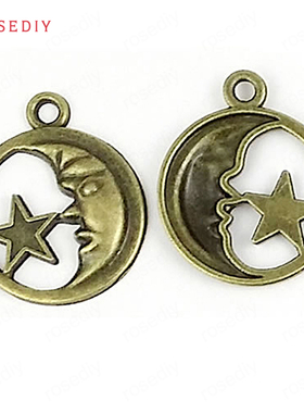复古合金饰品配件31*26MM 太阳星项链手链古青铜挂件吊坠(28344)