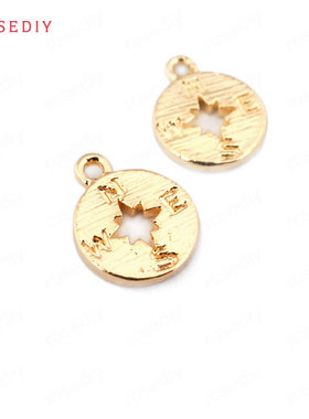 Diy饰品铜镀真金项链手链耳环发饰头饰配件指南针 挂件吊坠 33562