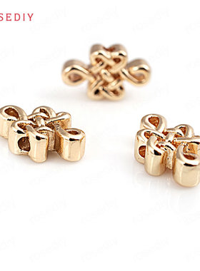 Diy饰品手工铜镀真金项链手链耳环发饰头饰配件中国结珠隔珠30717