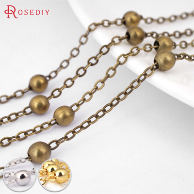 diy链条项链手链铜链4mmo链饰品
