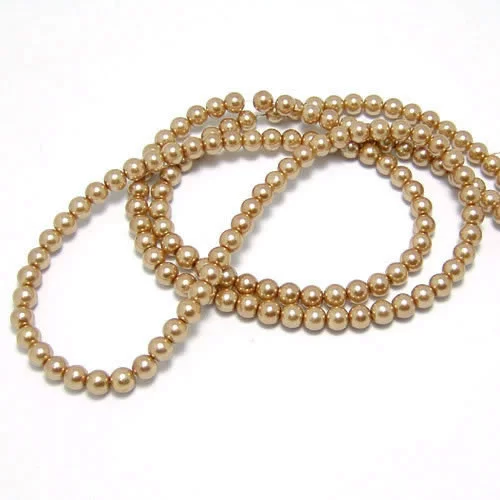 Аксессуар, аксессуары, ожерелье и браслет, цепочка, стеклянные бусины из жемчуга, 6мм