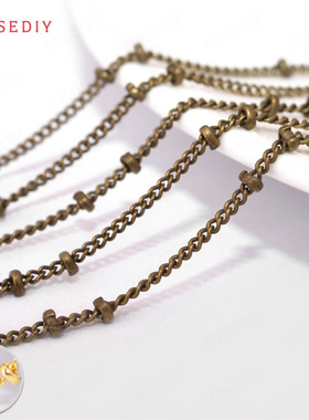 Diy饰品链条项链手链耳环发饰头饰配件铜链2珠压珠加密细链28102