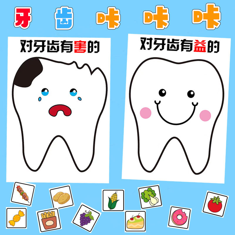 幼儿园中小班环创自制玩具教具生活区墙面装饰爱牙保护牙齿健康