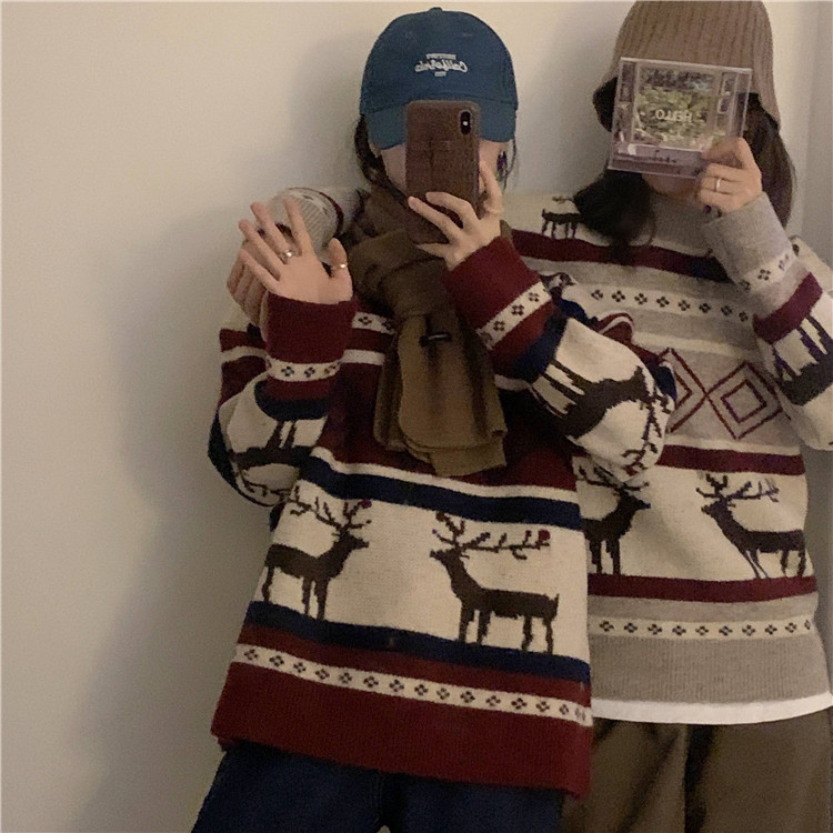 Real price loose Christmas long sleeve sweater