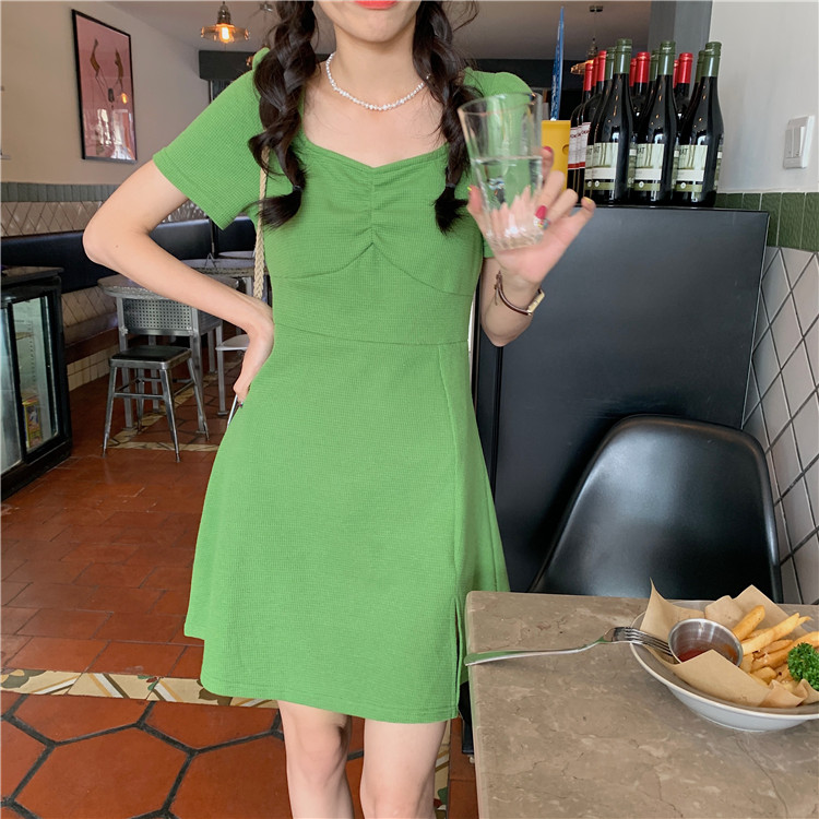 Real price slim split Short Sleeve Dress