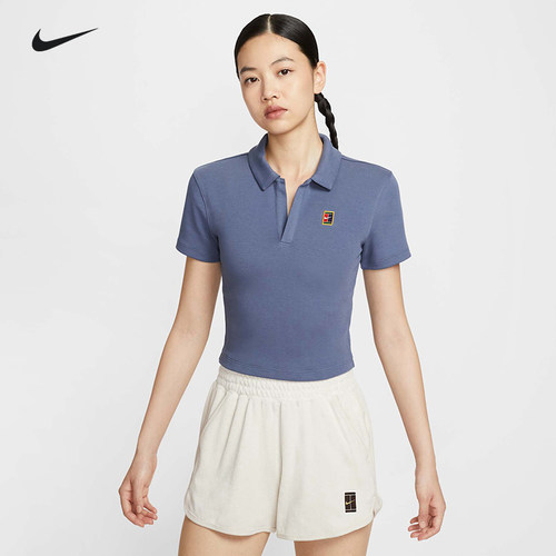 Nike耐克网球服女子温网短款POLO衫运动上衣快干透气HJ8993