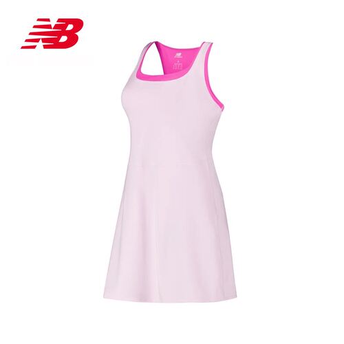 Newbalance网球裙26法网新款女子网球连衣裙运动背心拼色连身裙