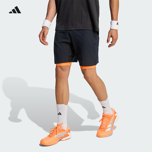 Adidas阿迪达斯网球服兹维列夫26年澳网同款运动短裤快干KB3385