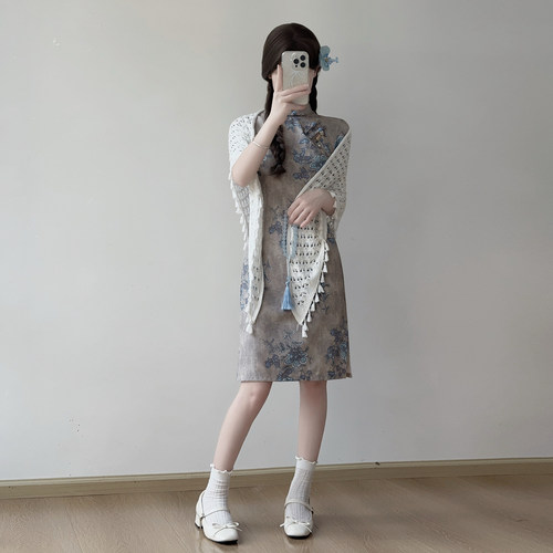 小个子新中式短款旗袍日常可穿女