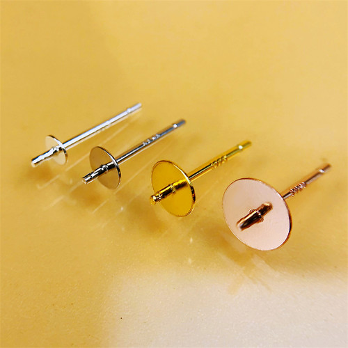 耳钉配件DIY925银平底空托半成品