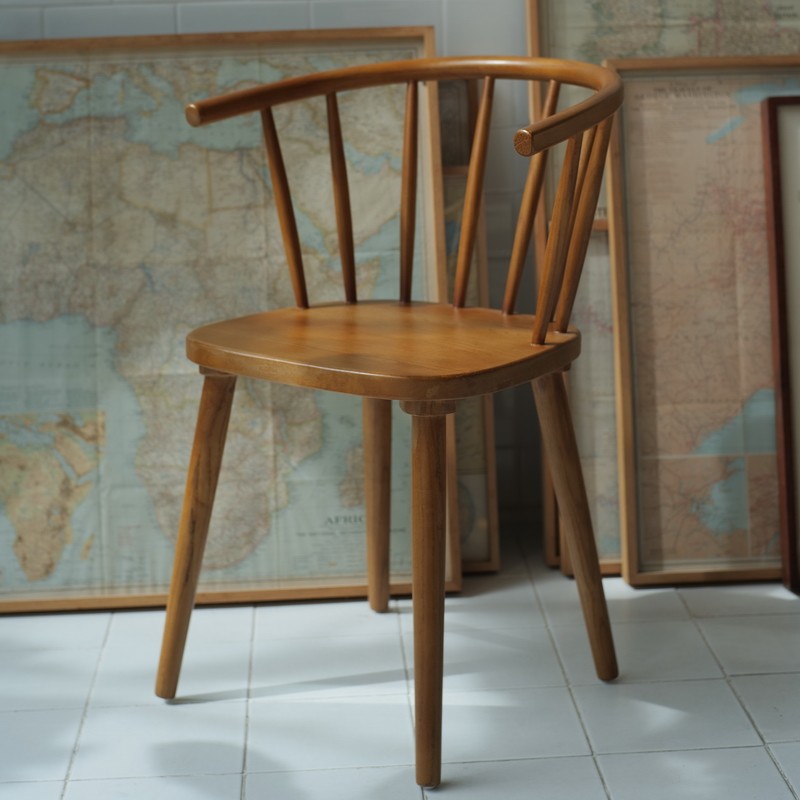 北欧日系风格全实木扶手椅子餐椅椿木原木色库存孤品样品特价