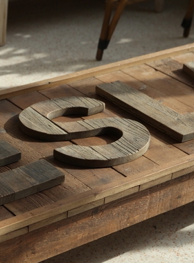 摆件商铺咖啡馆复古做旧老木头