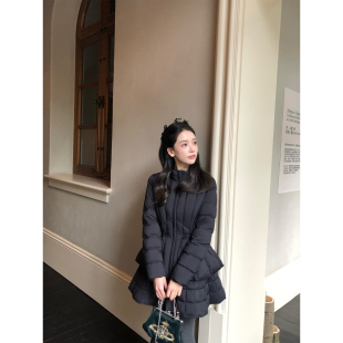 Thecoco 保暖显瘦轻盈系带收腰气质排骨羽绒服半身裙洋气两件套女