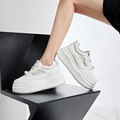 厚底增高运动休闲鞋 St&Sat 星期六春秋水钻系带板鞋 女SSC1112C48