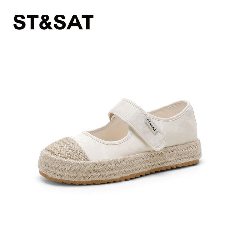 星期六新中式魔术贴玛丽珍单鞋