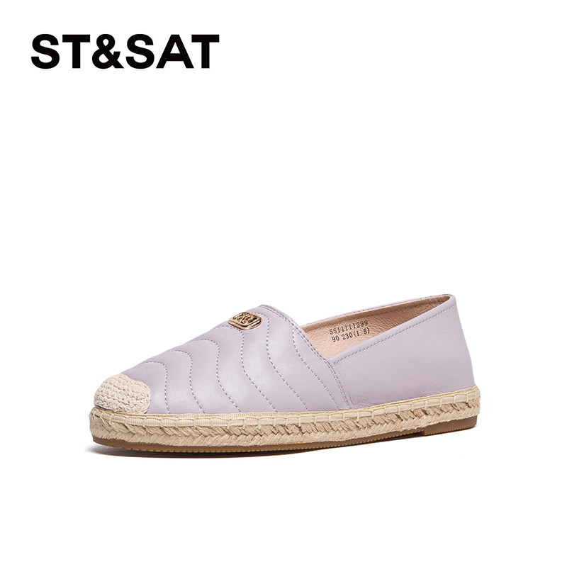 St&Sat/星期六春秋羊皮麻编渔夫鞋一脚蹬平底单鞋女SS11111299,女鞋,渔夫鞋,淘宝优惠券,粉丝福利购,淘宝优惠卷
