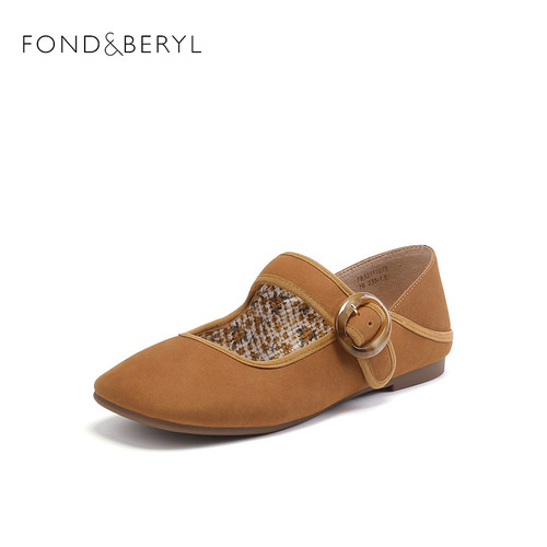 Fondberyl/菲伯丽尔春秋牛皮玛丽珍鞋低跟勃肯单鞋女FB33111075