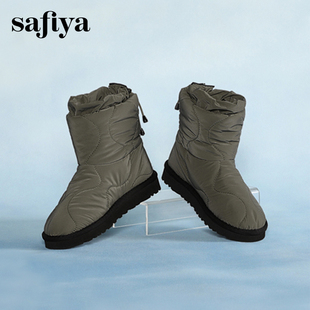 圆头厚底保暖毛里短筒雪地靴女SF1411A076 新款 Safiya 索菲娅冬季