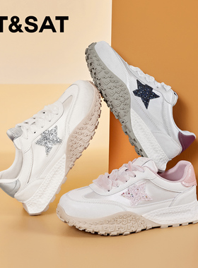 St&Sat/星期六春秋新款阿甘鞋系带厚底增高休闲鞋女SSD1112C3A