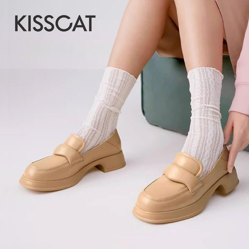 接吻猫简约时尚舒适百搭乐福鞋女