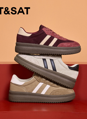 St&Sat/星期六春秋拼色德训鞋复古厚底增高休闲单鞋女SSC3112C5K