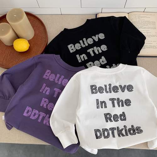 不二妈小童长袖T恤秋季字母百搭