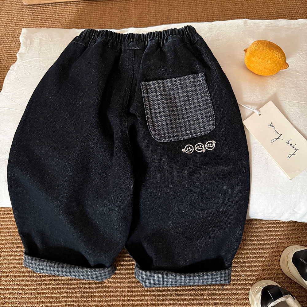 儿童软牛仔裤男韩版2026春秋新款小童休闲长裤潮宝宝阔腿裤女洋气